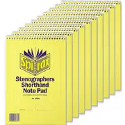 Spirax 566A Stenographers Short Hand Notebook Spiral Bound Top Open 100 Page [10 Pack]