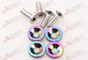 4 pcs Fender Bumper Headlight Tag Hood Trunk Washer 10mm Bolt Kit Neo Chrome (for: Honda Civic)