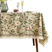 French Tablecloth for Rectangle Tables,Linen Table Cloth with Colorful Flower...