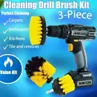 3 Piece Power Scrubber - Tile Grout Power Scrub Cleaning Brushes Cleaner Set For