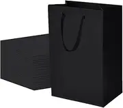 YQkangzhu 10Pcs Paper Bags with Handles, Paper Gift Bags, Carrier Bag, Reusable Kraft Paper Bags, Gift Wrap Bag, Heavy Duty Bulk Paper Bag for Retail Grocery Baking Merchandise Shopping Birthday Party