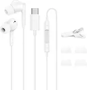 [Amtobo] iPhone USB C Wired Headphones in-Ear for iPhone 16e/16/16 Pro Max/16 Pro/16 Plus/15/15 Pro Max/15 Pro/15, Type C Earbuds Wired Earbuds with Microphone & Remote Control Noise Cancelling Earphone