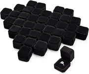 Laumoi 36 Pcs Velvet Ring Box for Wedding Ceremony Engagement Jewelry Boxes Packaging Display Ring Case Earring Storage Holder for Proposal Anniversary Birthday Gift(Black)