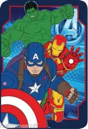 AVENGERS AGE OF ULTRON HULK IRON MAN CAPTAIN AMERICA KIDS SUPER HERO BED BLANKET