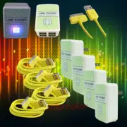4X 4 USB PORTS HUB WALL ADAPTER+10FT CABLE POWER CHARGER SYNC YELLOW GALAXY TAB