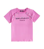 [Balmain Kids] Balmain Kids Logo cotton jersey T-shirt Y 8 pink
