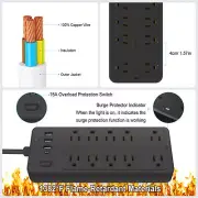 10-hole US Plug 3USB Interface 1typeC Interface
