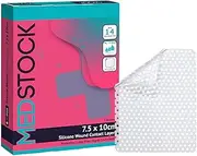 MEDSTOCK Silicone Wound Contact Layer - 7.5CM X 10CM, 5 Count, Gentle Adhesive Dressing, Atraumatic Removal, Customisable Fit, Protects Fragile Tissue, Skin Tears, Surgical Wounds, Skin Grafts