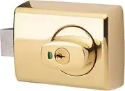 Lockwood 001-1K1EVB Timber Frame Strike TP Everbrass Double Cylinder Deadlatch with Knob