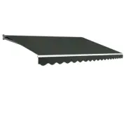NNEDSZ Folding Arm Awning Outdoor Awning Canopy Retractable 5Mx3M Grey