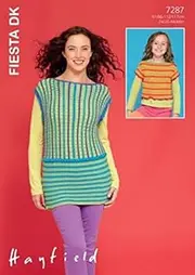 Hayfield Ladies & Girls Tops Fiesta Knitting Pattern 7287 DK