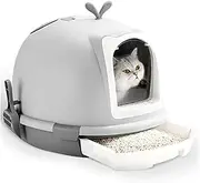 Large Drawer Type Cat Litter Box Splash-Proof Pet Toilet Supplies Fully Enclosed Litter Tray with Handle Cat Pan