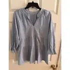 Light Blue Thin Ruffle Blouse Size L