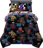 5 Piece Twin Size Five Nights at Freddy's Comforter and Sheet Set with Sham
