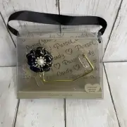 Handbag Hanger Purse Candy Table Hook Crystal Jeweled Flower - Brand New