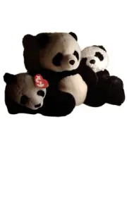 Group Of Three Stuffed Plush Panda