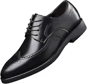ZJSCNBE Men's Business Dress Shoes Fashion Brock Large Size Men's Shoes Derby Shoes(Brown,40)