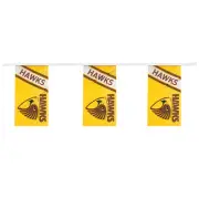 AFL Hawthorn Hawks Bunting hanging Flag Banner 5m long with 12 flags man cave