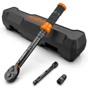1/4" Torque Wrench 3PCS Set, 20-240 in-lb Click Torque Wrench with 3" Extensi...