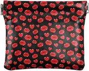 [Joisal] Coin Purse Small, Womens Mini Wallet, PU Leather Wallet for Women, Small Storage Bag, Rainbow Leopard Colorful, Red Lips Black, one size