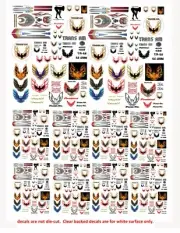 1:32 1:64 FIREBIRD TRANSAM DECALS FOR DIECAST, MODLCARS & DIORAMAS DISPLAYS