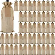 50 Pcs Burlap Wine Bag Bulk Wine Gift Bag with Drawstrings Reusable Wine Bott...
