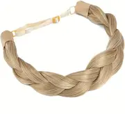 Braid Headband Strands combinations Messy Wide Chunky Fluffy Elastic Stretch Hairpiece Braided Headband Women Girl Beauty accessory (4/30Brown, One size)