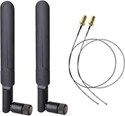 2 x 6dBi 2.4GHz 5GHz Dual Band WiFi RP-SMA Male Antenna+2 x 35CM RP-SMA IPEX MHF4 Pigtail Cable for M.2 NGFF WiFi WLAN Card