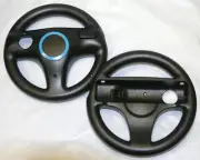 2 x Mario Kart Steering Wheels for Nintendo Wii & Wii U - Old Skool (BLACK)
