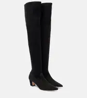 [Manolo Blahnik] Manolo Blahnik Lupasca 55 suede over-the-knee boots AU 8 black