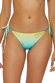 [Trina Turk] Women's West Palm Reversible Tie Side Bikini Bottom, Cheeky Coverage, Swimwear Separates