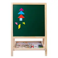 在飛比找蝦皮商城優惠-兒童木製多功能畫板 二合一折疊畫板 雙面大號磁性畫板 畫架 