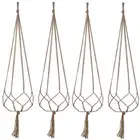 4pcs Macrame Plant Hanger Flower Pot Holders Hanging Basket Rope Wall Decor