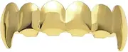 Mllxon Hip Hop Gold Teeth, Shiny Gold Teeth Removable Teeth Fake Gold Top Teeth Vampire Zombie Teeth Party Costume Sharp Teeth Halloween Masquerade Theme Party Favors
