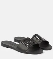 [Dolce & Gabbana] Dolce & Gabbana DG cutout slides AU 7 black