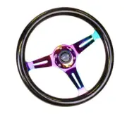 NRG Classic Wood Grain Steering Wheel 350mm Black Sparkle Galaxy Color Neochrome (for: Volkswagen)
