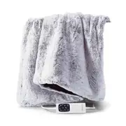 Sunbeam Feel Perfect Faux Fur Heated Throw - Grey