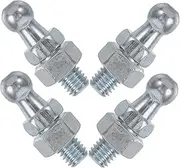 4pcs Gas Spring Iron Ball Car Iron Bolt Car Bolt Gas Bonnet Assembly Ball for Gas Struts Spring Lift Fittings Furniture Hardware Accessories Silver Galvanized Iron