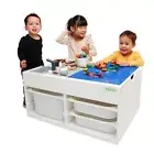 Lego Activity Play Table Kitchen Set Magnetic Fruit Toys Bundle with Storage