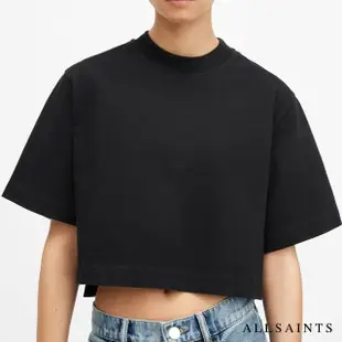 【ALLSAINTS】LOTTIE 純棉寬鬆短版短袖T恤-黑 W132JA(舒適版型)