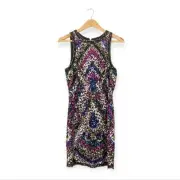 NWT Aidan By Aidan Mattox Women Dress Multicolored Beaded Sequin Sheath Size 12
