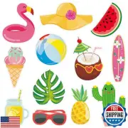 Wonmon 60PCS Summer Cutouts for Bulletin Board Decoration, Summer Theme Paper