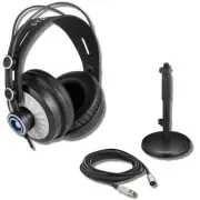 StreamEye Cans50 Professional Studio Headphones with On-Stage DS7200B Stand