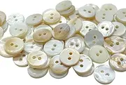 White Buttons 100PCS 0.6 Inch Natural Mother of Pearl Buttons with 2 Holes Funny DIY Sewing for Crafts Easy to Use for Clothes Girl Supplies