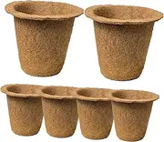 BESPORTBLE 6pcs Coconut Palm Seedling Cup Flower Pot Balcony Plant Pots Plant Containers Decorative Plant Pots Garden Pots Succulent Planting Container Succulent Planter Light Brown Coir