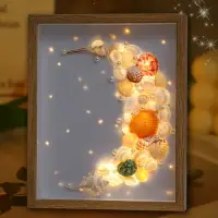 在飛比找樂天市場購物網優惠-相框貝殼小夜燈海螺手工diy貝殼畫框創意擺件禮物送男朋友女生