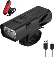 Bike Flashlight | 1200mA Bright Long-Lasting Handlebar Light with 4 Modes - Cycling Safety Flashlight Waterproof Type-C Charging Bike Headlight for Kids, Adults
