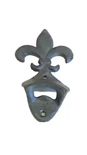 Bottle Opener Mardi Gras New Orleans Fluer De Lis Cast Iron Home Bar Mountable