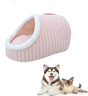 Small Cat Beds for Indoor,Cozy Hideaway Pet Bed,Cozy Cave Beds for Dogs,Dog Slipper Bed, Dog Bed with Cover Cave,Cozy Cave Dog Bed,Cozy Pet Hideaway Bed for Dogs (Pink,Large)