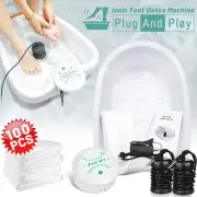 Ionic Bath Spa Heavy Duty Ion Foot Detox Machine With Tub & pack of 100 Liners